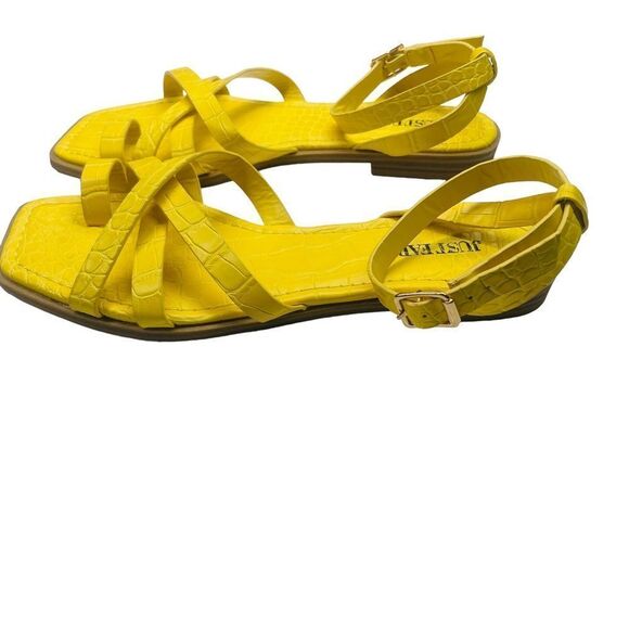JustFab Yellow Wild & Free Sandals - Size 6.5 - Picture 12 of 16